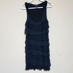 INC Black Ruffled Tiered Dress - Size Large‎